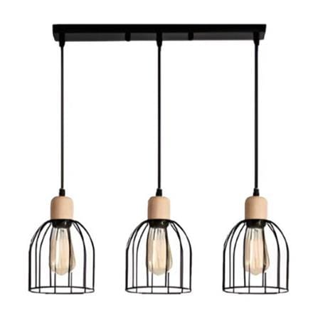 BRIGHT OBJECTIVES PENDANT LAMP 13331/3L 60CM BLACK + LIGHT BROWN