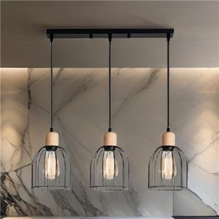 BRIGHT OBJECTIVES PENDANT LAMP 13331/3L 60CM BLACK + LIGHT BROWN