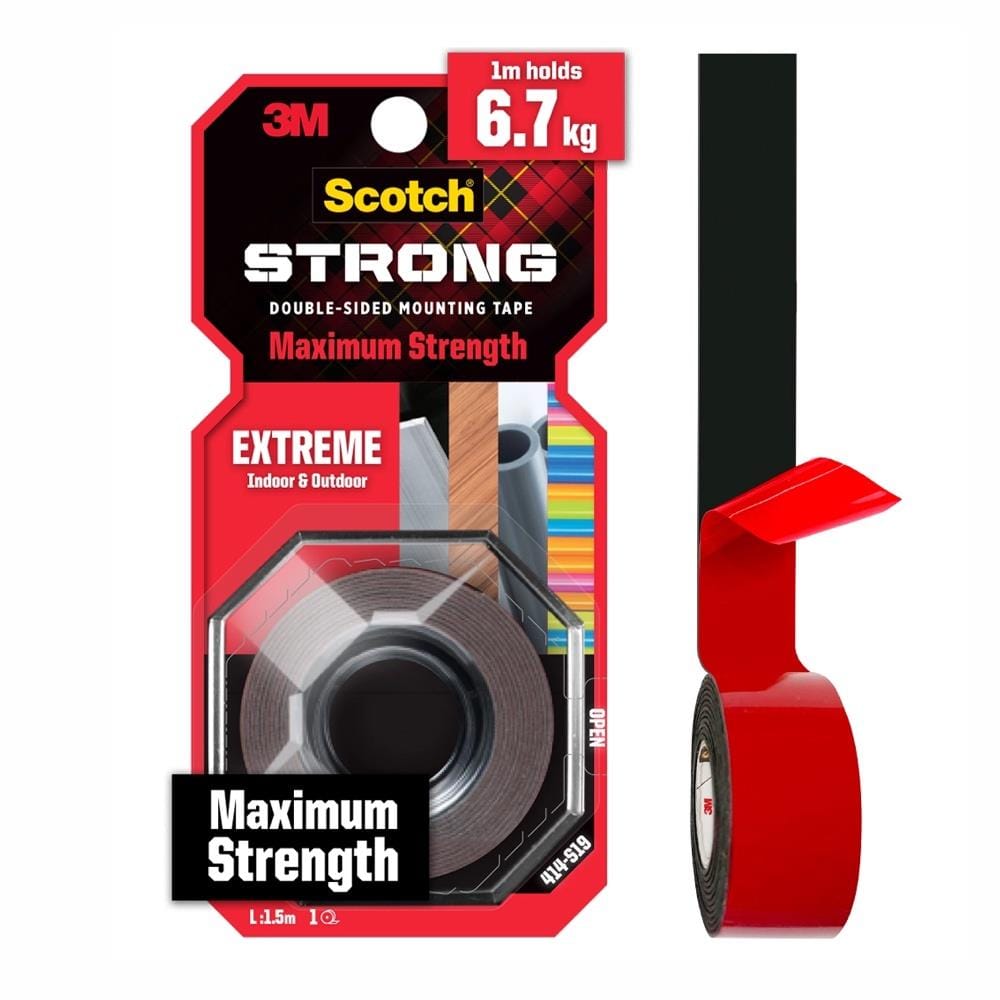 SCOTCH EXTREME DOUBLE-SIDED MOUNTING TAPE 19MM X 1.5M 414-S19