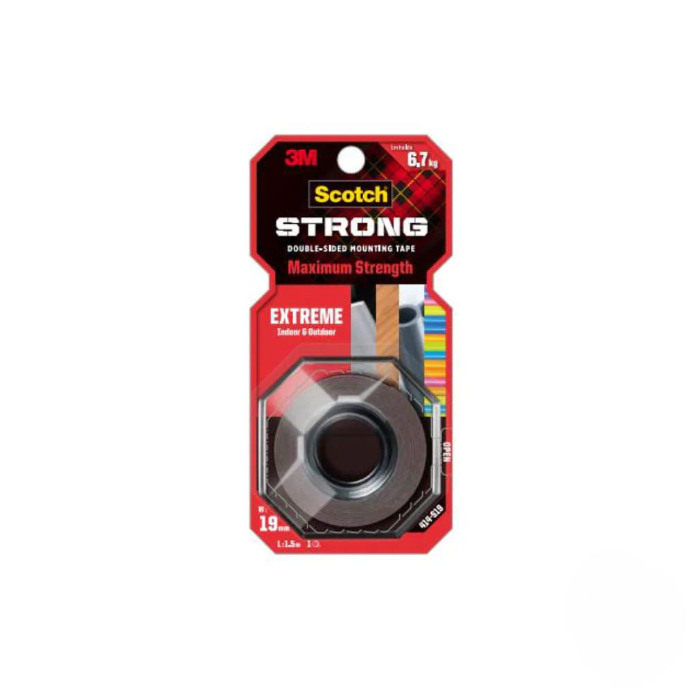 SCOTCH EXTREME DOUBLE-SIDED MOUNTING TAPE 19MM X 1.5M 414-S19