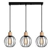 BRIGHT OBJECTIVES PENDANT LAMP 13332/3L 60CM BLACK + LIGHT BROWN