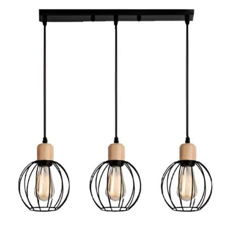 BRIGHT OBJECTIVES PENDANT LAMP 13332/3L 60CM BLACK + LIGHT BROWN
