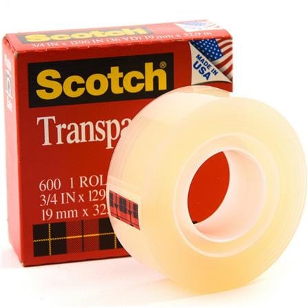 SCOTCH PREMIUM TRANSPARENT TAPE 19MMX32.9M 600-B