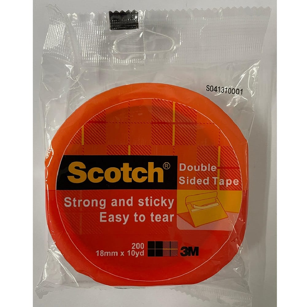 SCOTCH DBL-SIDED TAPE 200 18MMX10YARDS