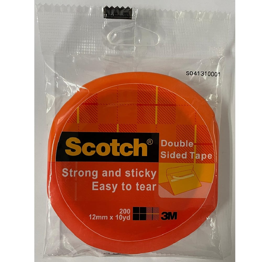 SCOTCH DBL-SIDED TAPE 200 12MMX10YARDS