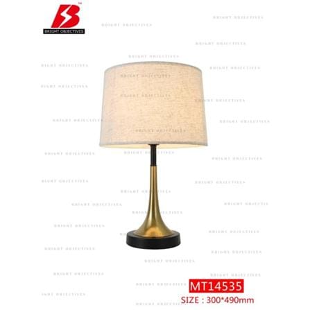 BRIGHT OBJECTIVES TABLE LAMP MT-14535 30CM BLACK+BEIGE+GOLD