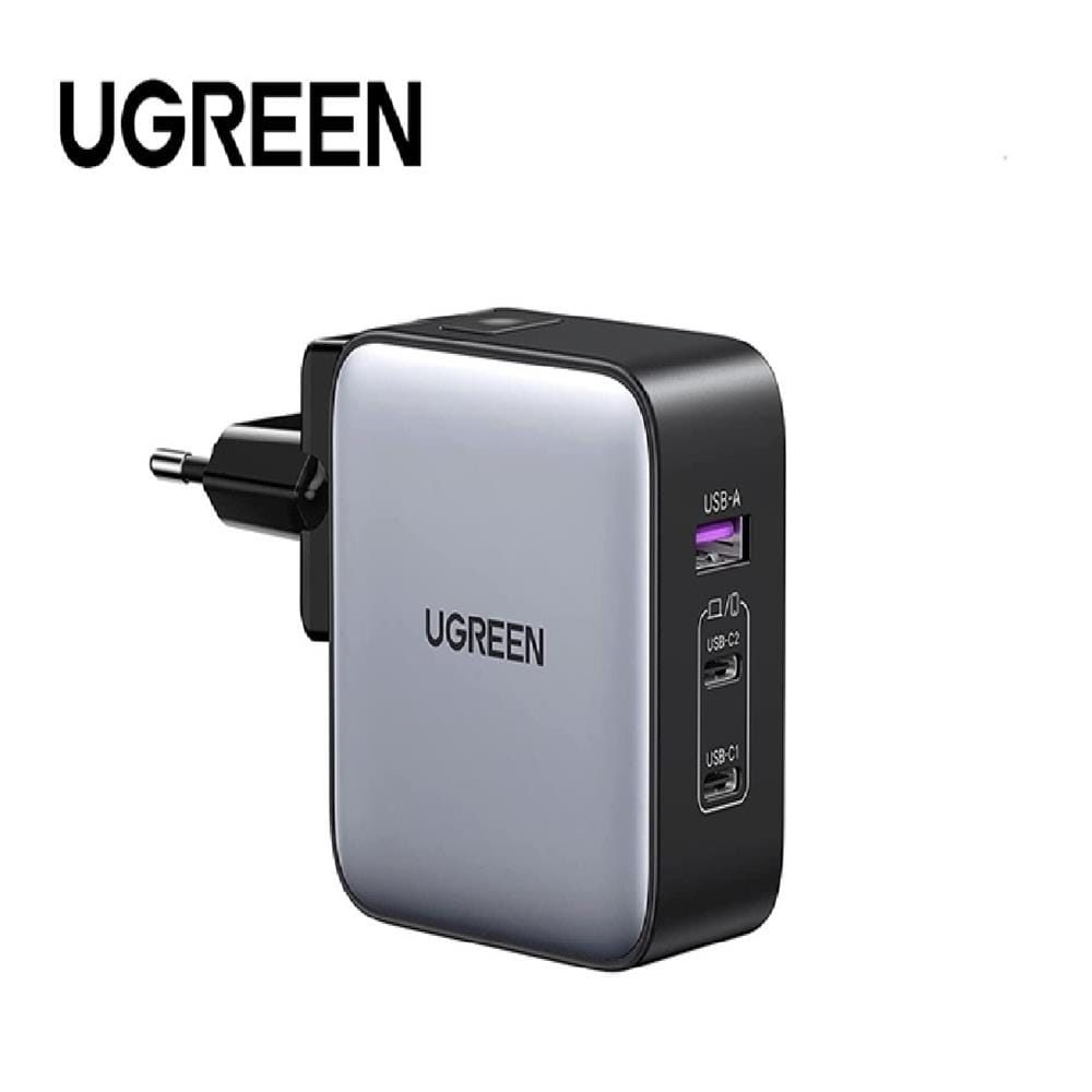 UGREEN 65W 2C1A WORLDWIDE TRAVEL GAN FAST CHARGER INTERCHANGEABLE UK/US/EU PLUGS