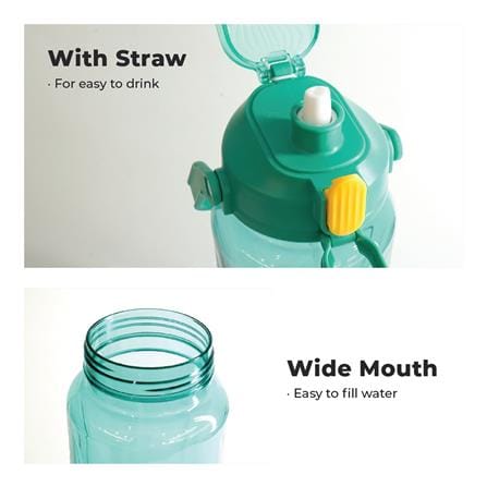 EPLAS WATER BOTTLE  1500ML W/STRAW -EGXH-1500BPA