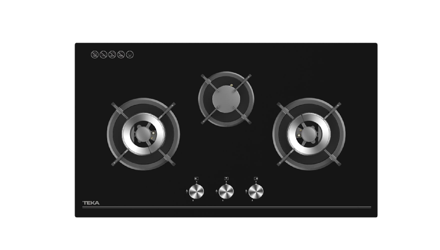 TEKA GAS HOB GKN LUX 86 3G AI AL 3BURNERS 5KW+2kW 86CM