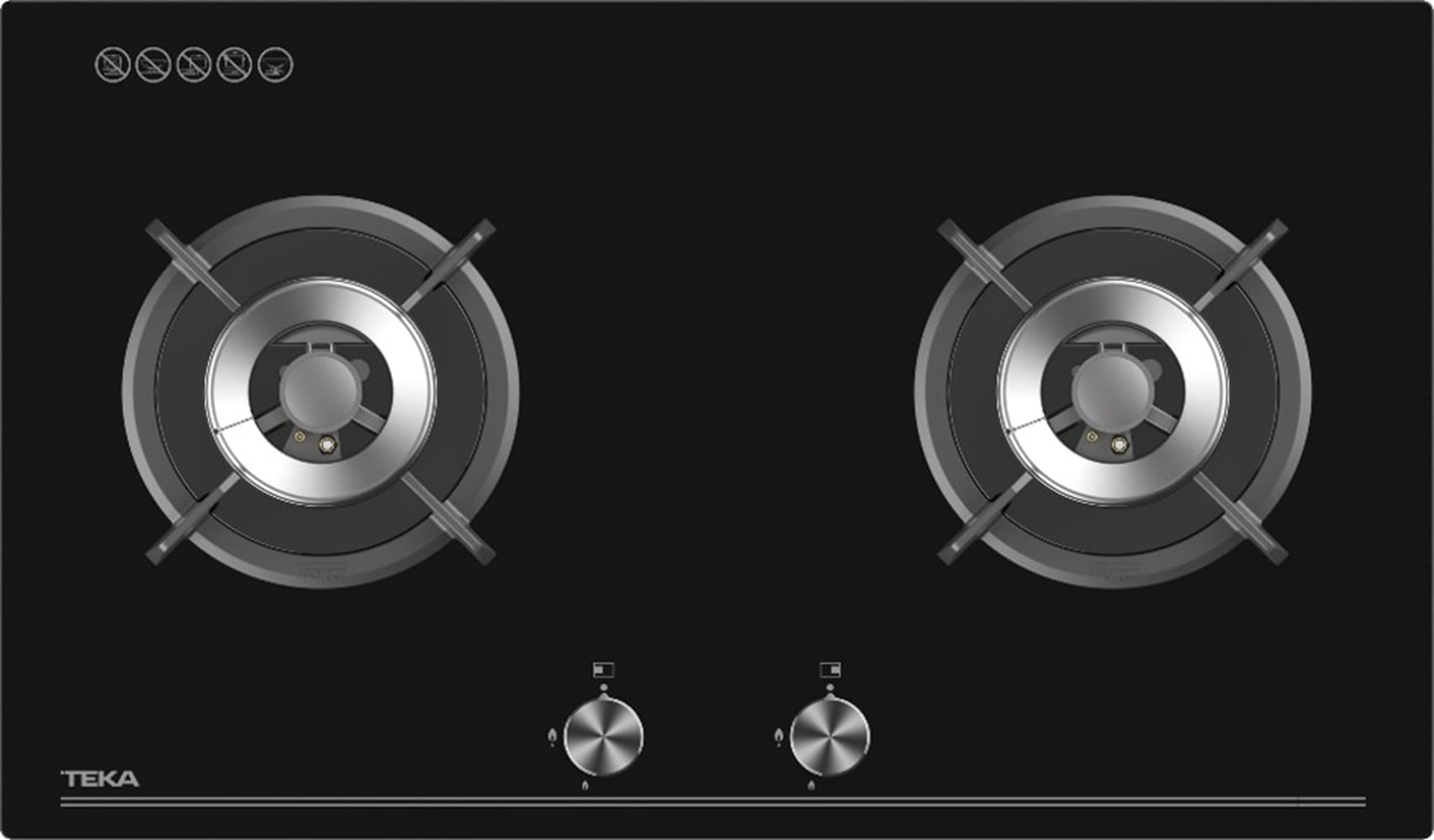 TEKA GAS HOB GKN LUX 75 2G AI AL 2BURNERS 5KW 75CM