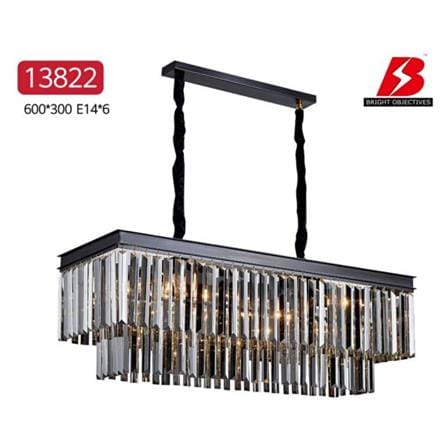BRIGHT OBJECTIVES CHANDELIER CRYSTAL LIGHT 13822/600X300 60CM BLACK