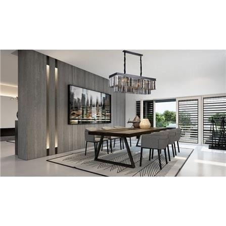 BRIGHT OBJECTIVES CHANDELIER CRYSTAL LIGHT 13822/600X300 60CM BLACK