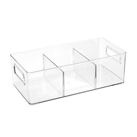 CLOTHING STORAGE BOX PLIM KLEAR 3-COMPARTMENT 15X30.5X10CM CLEAR