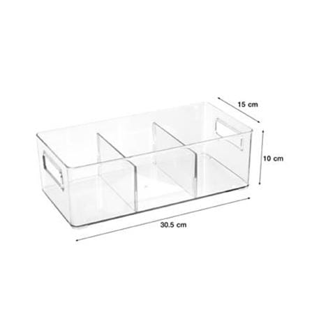 CLOTHING STORAGE BOX PLIM KLEAR 3-COMPARTMENT 15X30.5X10CM CLEAR