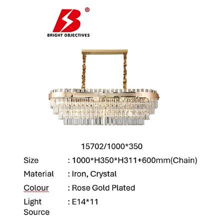 BRIGHT OBJECTIVES CHANDELIER CRYSTAL LIGHT 15702/1000X350 100CM GOLD