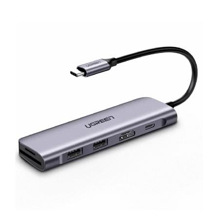 UGREEN USB-C 3.1 6IN1 DOCKING 2*USB 3.0-A HUB + HDMI + TF/SD+PD (SPACE GRAY)