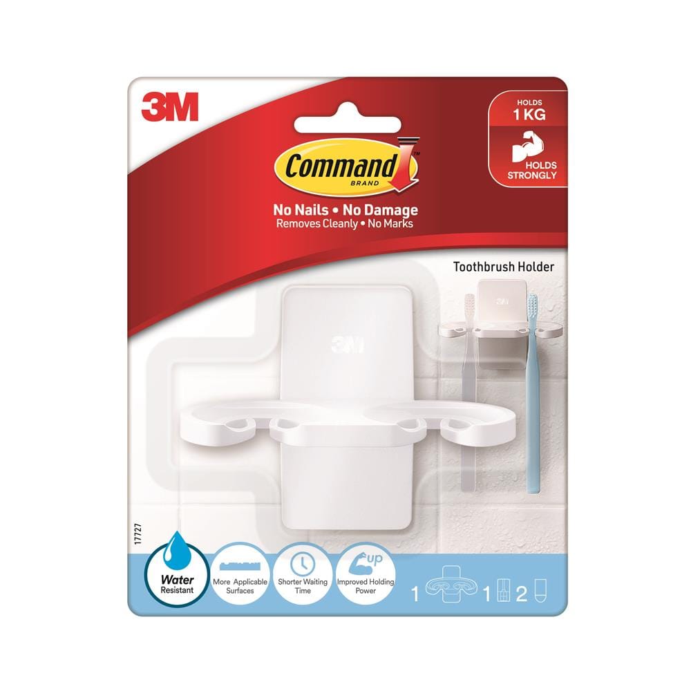 COMMAND TOOTHBRUSH HOLDER 17727 WHITE