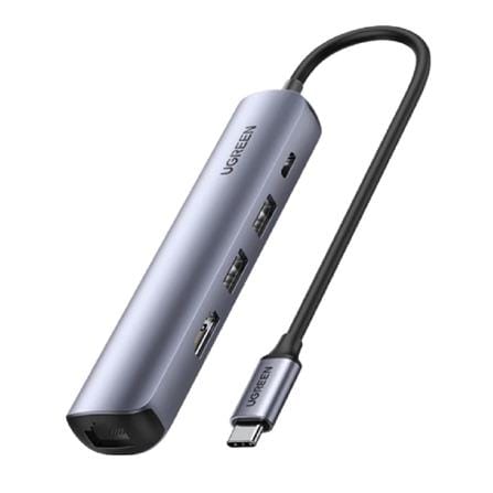 UGREEN USB-C 3.1 GEN 2 TO HDMI 4K@60HZ+2*USB-A 3.0+RJ45 GIGABIT+PD3.0 100W ALUMINUM CASE