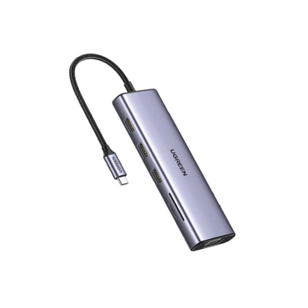 UGREEN USB-C 10IN1 DOCKING TO 3*USB-A 3.0+HDMI+VGA+RJ45 GIGABIT+SD/TF+AUX3.5MM+PD100W