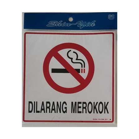 SHIN YIH SIGNAGE 8"X8" SW201M DILARANG MEROKOK
