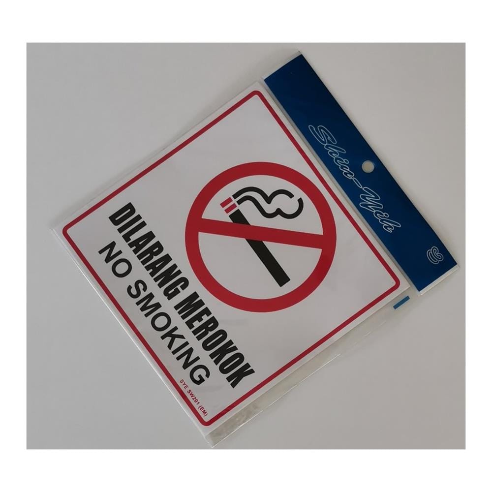 SHIN YIH SIGNAGE 8"X8" SW201EM DILARANG MEROKOK/NO SMOKING