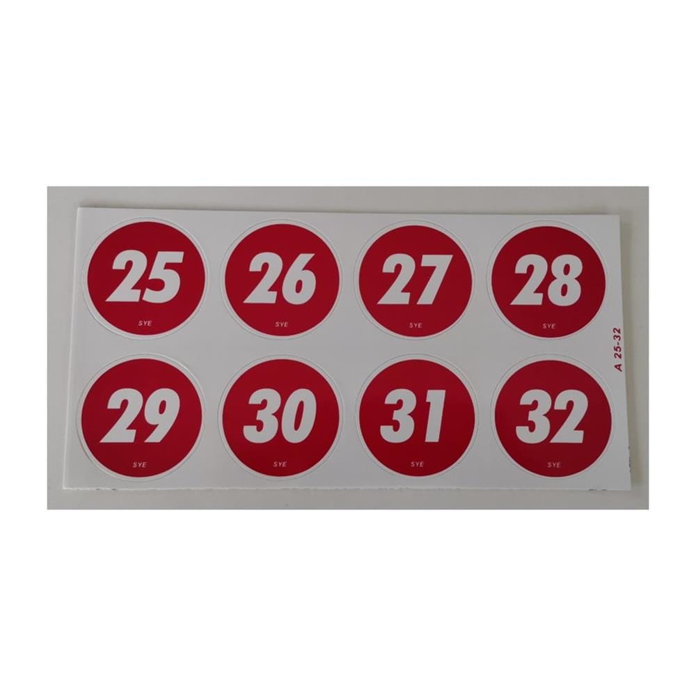 SHIN YIH SIGNAGE 5"X10" A 25-32 TABLE NUMBER