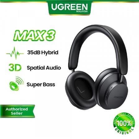 UGREEN HITUNE MAX3 WIRELESS BLUETOOTH HEADSET ACTIVE NOISE CANCELLING 3.5MM AUDIO CABLE
