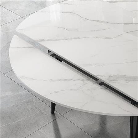 DINING TABLE EXPANDABLE 1.3m STONE WHITE