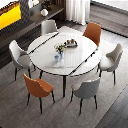 DINING TABLE EXPANDABLE 1.3m STONE WHITE