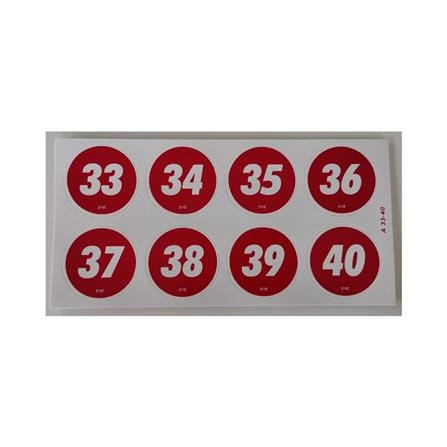 SHIN YIH SIGNAGE 5"X10" A 33-40 TABLE NUMBER