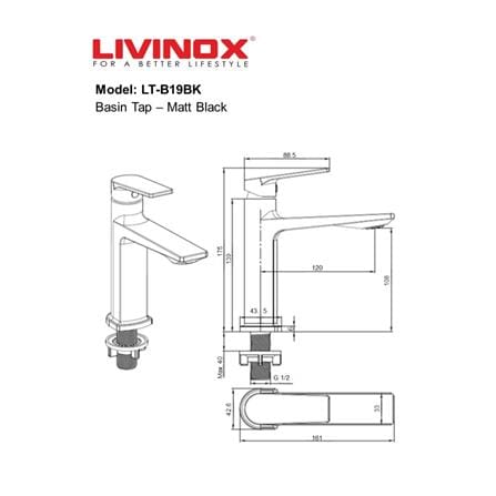 LIVINOX BASIN FAUCET LT-B19BK MATT BLACK