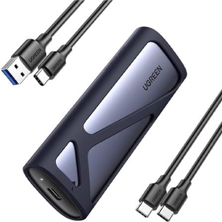 UGREEN USB-C 3.1 M.2 NVME/SATA ALUMINUM SSD ENCLOSURE 10G WITH C TO C & C TO A CABLE 50CM