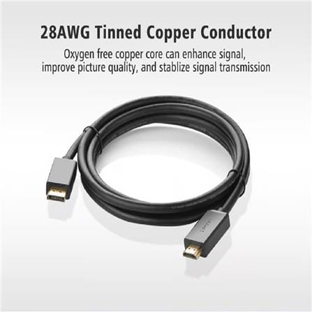 UGREEN DP MALE TO HDMI MALE CABLE 5M (BLACK)