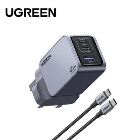 UGREEN NEXODE PRO 65W 2C1A GAN FAST CHARGER + USB-C TO USB-C CABLE 100W 1.5M