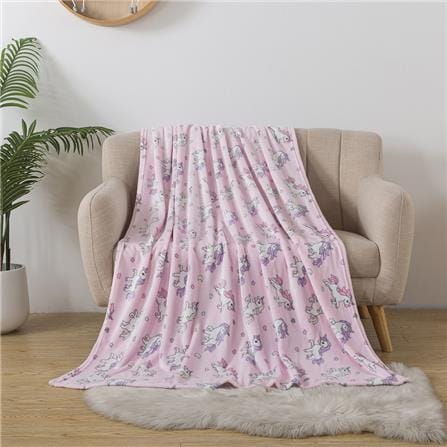 HLS FLEECE BLANKET 50X60 CSLW09 UNICORN PINK
