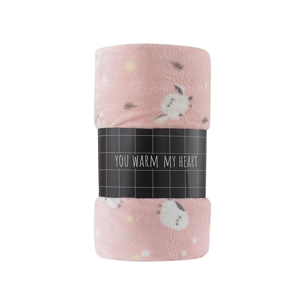 HLS FLEECE BLANKET 50X60 CSLW10 BIRDS PINK