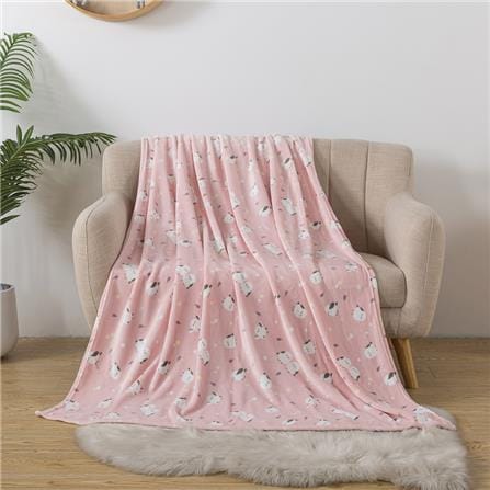 HLS FLEECE BLANKET 50X60 CSLW10 BIRDS PINK