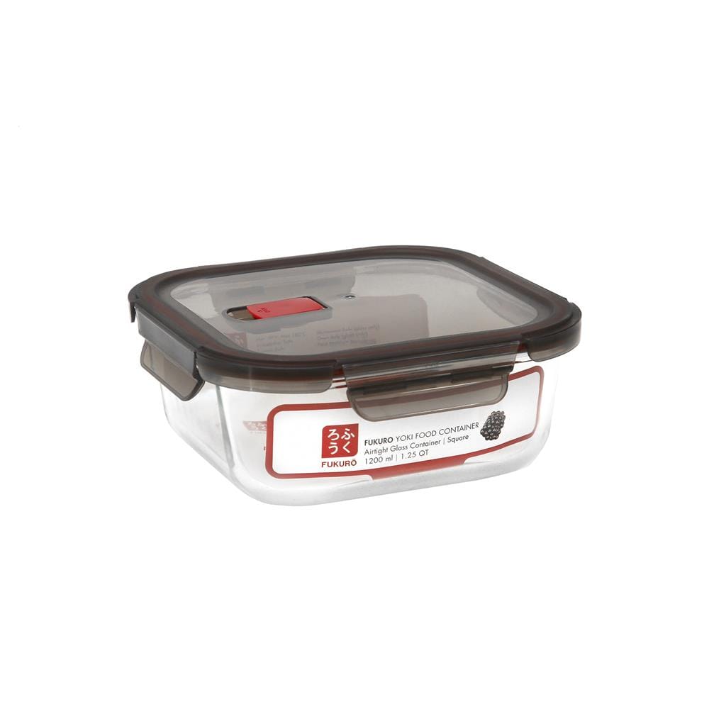FUKURO YOKI BOROSILICATE GLASS CONTAINER 1200ML SQUARE