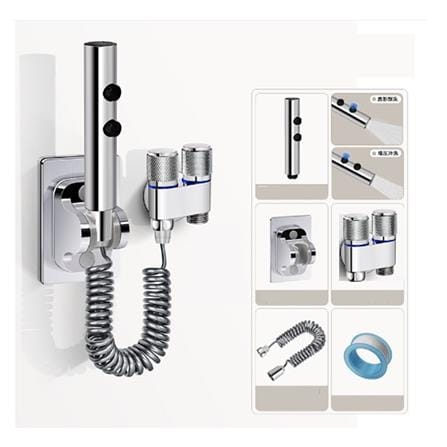 RINSING SPRAY SET 2WAYS CP-586 SILVER