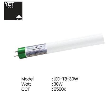 PROJECT - YETPLUS LED T8 TUBE 30W 6500K DAYLIGHT 4FT (SIRIM) NO COLOR PACKING
