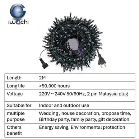IWACHI GE102 100L 2M CHRISTMAS LIGHT WARM WHITE (3000K)