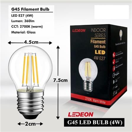PROJECT - LEDEON FILAMENT BULB G45 4W E27 2700 WARM WHITE