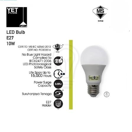 PROJECT - YETPLUS LED RETROLED BULB A60 10W 4000K COOL WHITE (SIRIM)