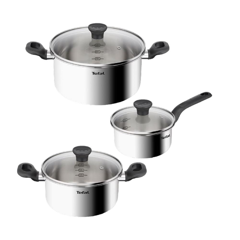 TEFAL STARTER 6PCS SET (SP16CM + STW20CM + STW24CM W/LID) -E325S6