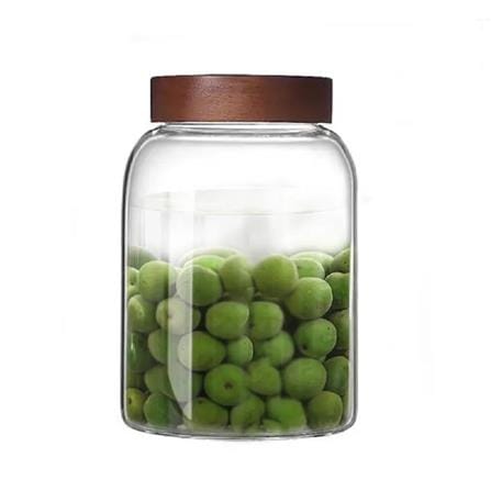 COSSY PLUS GLASS FOOD STORAGE JARS 2500ML WITH  ACACIA WOODEN LID