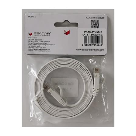 CAT 6 CABLE 1.5M CA915 ZEATAR WHITE