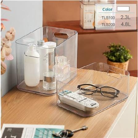 CLEAR STORAGE BOX WITH HANDLES KEYWAY 15.1X22.1X16.9CM TLS200