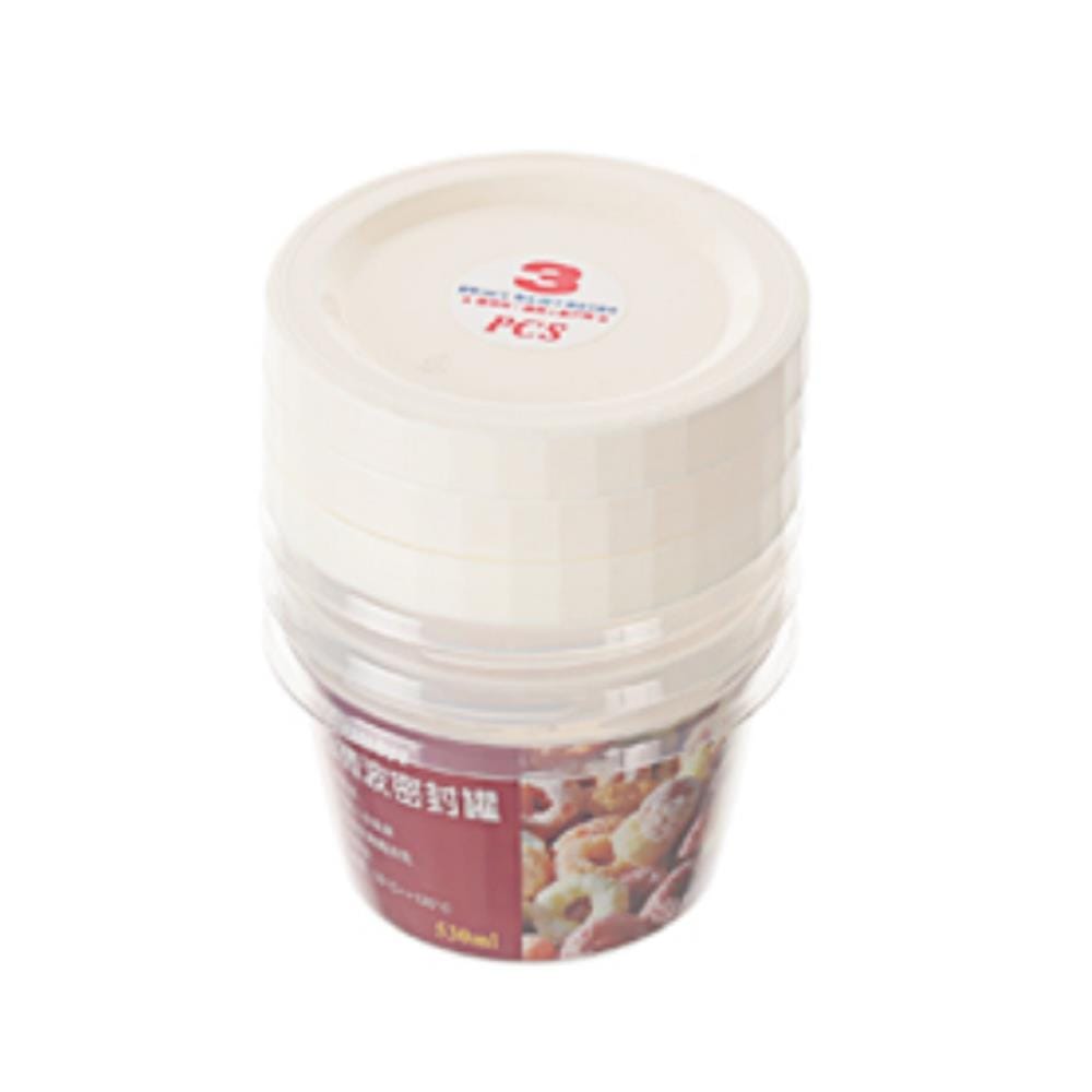 CANISTER WITH SCREW LID KECH 530ML CLEAR 3PCS/SET GIH530