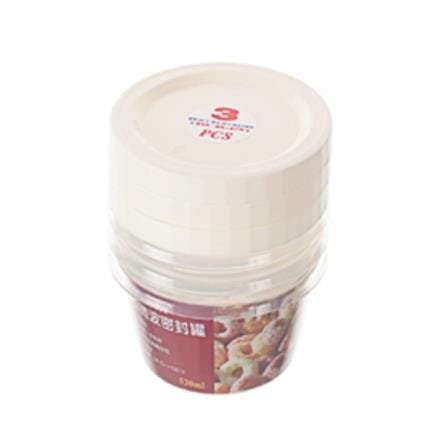 CANISTER WITH SCREW LID KECH 530ML CLEAR 3PCS/SET GIH530