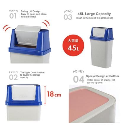 OUTDOOR GARBAGE BIN KEYWAY 45L CV452 GREEN